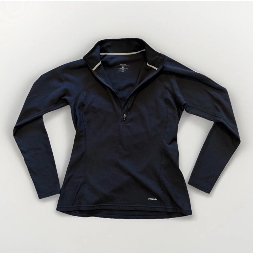 Patagonia Top Capilene Performance Base Layer Sz L Long Sleeve Black Shirt Women